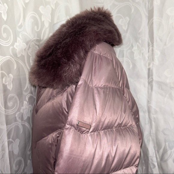 Kenneth Cole Champagne Mauve Fur Trim ZipUp Jacket - Picture 12 of 13